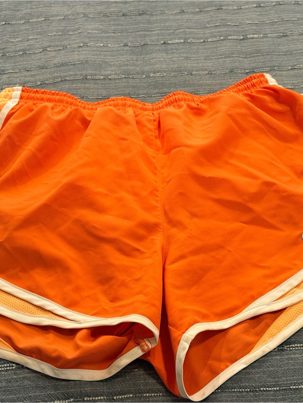 Nike Orange Athletic Shorts with White Trim